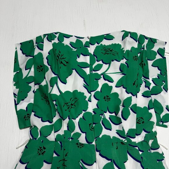 Eliza J Short Sleeve Floral Green Dress Size 4 - Picture 10 of 10